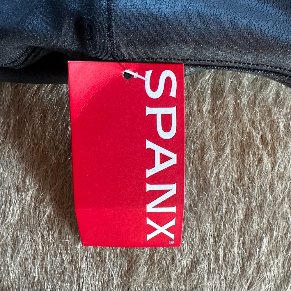SPANX Black faux, leather leggings - Picture 7 of 16